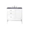 James Martin Vanities Addison 36in Single Vanity, Glossy White w/ 3 CM Charcoal Soapstone Quartz Top E444-V36-GW-3CSP - alternate 1